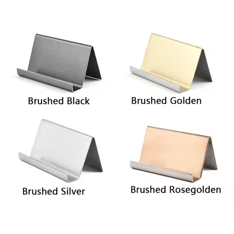 Stainless Steel Business Name Card Holder Display Stand Rack Desktop Organizer Office Card Collectio