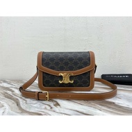 Silin TRIOMPHE Medium Textile Canvas with Calf Shoulder Bag 9 X 6 X 3 Inches (22 X 16.5 X 7cm)