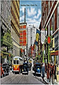 3D Rose Peachtree Street Atlanta Georgia With Antique Cards And People Towel, 15" x 22"