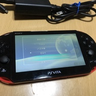 Sony PS Vita PCH-2000 Red Black Slim Console With Chargear