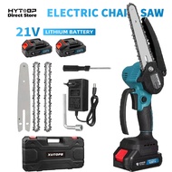 HYTOBP Mini Chainsaw Gergaji Mesin 6 inch Cordless Chainsaw Portable Gergaji Listrik with 2 Baterai