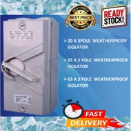 WEATHERPROOF ISOLATOR SWITCH HIMEL 3 POLE 20A/35A/63A (IP66) Outdoor Waterproof Isolator 3Pole