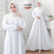 Gamis Warna Putih Baju Muslim Wanita Terbaru Gamis Terbaru Lebaran 2023 Baju Gamis Wanita Dewasa Busui Terlaris Dress Putih Syari Remaja COD R19