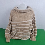 1J744 Knitted Sweater For Chubby Women Second-Hand Crop Top. Details As Shown In The Picture.