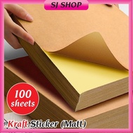 A4 Kraft Sticker | A4 size Kraft Sticker | Brown Sticker | Brown Label Sheet Paper | KERTAS PELEKAT 