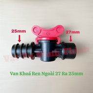 50 Pieces Starter Lock Valve with external thread 27mm to 25mm used to connect PE/LDPE pipes in auto