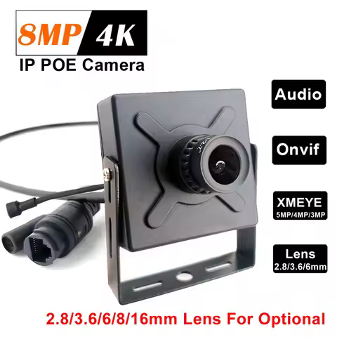 H.265 POE HD 4K 8MP Mini Type IP Camera 5MP 4MP 3MP Indoor Security ONVIF P2P CCTV System Video Surv