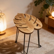 Folding chair Monstera deliciosa antique style tea table Monstera deliciosa balcony table Monstera d