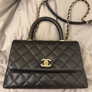 Chanel Coco handle small 黑淡金 手提肩背包 經典款 尺寸：小號