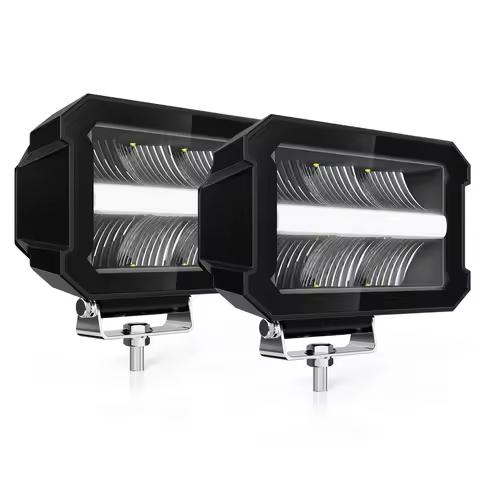 MICTUNNING 2 Pcs 50W Work Lights Borderless LED Pod Lights LED Driving Fog Lights LED Work Lights fo