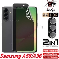 2in1 Privacy Screen Soft Hydrogel Film For Samsung Galaxy A56 A36 A26 A16 A06 SamsungA56 SamsungA36 