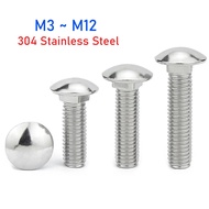 M3 M4 M5 M6 M8 M10 M12 304 Stainless Steel Carriage Bolt Truss Round Head Square Neck Carriage Bolt