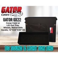GATOR GX22 Cargo Case w/ Lift-Out Tray, Wheels, Retractable Handle; 12″X24″X30″ Int