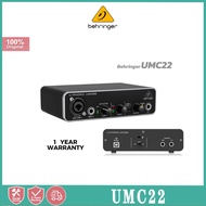 Behringer U-Phoria UM2 / UMC22 USB Audio Interface Pre amplifier Sound Card with 48V Mic Phantom Power