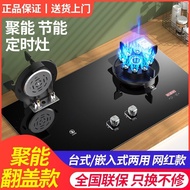 Gas Stove Double Stove Household Natural Gas Table Embedded Fire Stove Timing Liquefied Gas Gas Stov