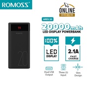 Romoss Ares 20 20000mah 3 Input High Capacity Easy to Fit Dual USB Output Powerbank