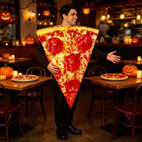 Celebration Party Adult Delicious Pizza Outfit Men Dress Up Costumes Halloween Cosplay Masquerade Ba