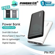 Pineng PN-931 10000mAh Powerbank Slim Power Bank 2.1A Pawer Bank Original Pineng Powerbank Pineng PN