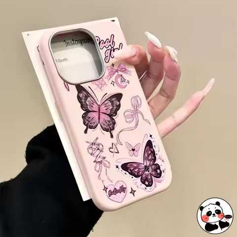 Black Pink Butterfly Phone Case For Vivo Y6 Y6T Y60 Y60M Y51 Y500i Y3D Pro Y21 Y11D Y05 T5X Russia N