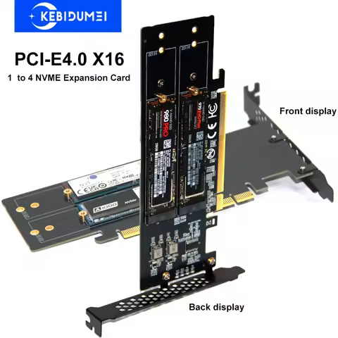 PCle4.0 X16 to 4xNVME M.2 Expansion Card M.2 SSD GEN4 PCIe4.0 PC Motherboard X1 X4 X8 X16 Expansion 