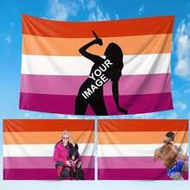 1ชิ้น พรมแขวนผนัง ลายธงเลสเบี้ยน_Flags_7_Stripes สั่งทำพิเศษ อัปโหลดรูปภาพ ปรับแต่งได้ ธง LGBTQ Prid