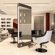 elInternet Celebrity Barber Shop Mirror Double-Sided Floor Mirror Hair Salon Dressing Table for Hair