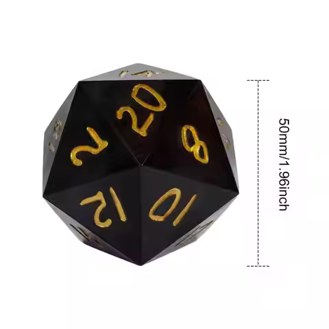 Cusdie 50MM Wooden D20 Dice Giant 20 Side Dice Single D20 Big Size Polyhedral Dice with Gift Box for