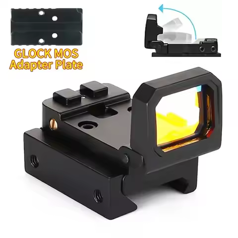Mini Red Dot Sight Flip Up Compact R R Pistol Reflex Sight for Glock MOS Hunting Rifle Scope w/20mm 