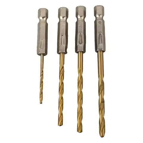 1pc HSS Drill Bit Set High Speed Steel Coated Drill Bit Hexagonal Handle 1/4 Hex Shank Electric Dril