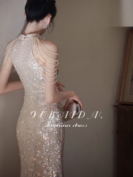 Glamorous Evening Gown Silvery