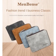 MENBENSE Man Wallet Short Wallet Zip Wallet Casual Zipper Wallets Card Holder Purse Coin Personalized Wallet Men #D5503