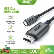 acer USB C to HDMI Cable 4K@60Hz 2M Braided High-Speed Type C to HDMI 2.0 Cord for Home Office Thund