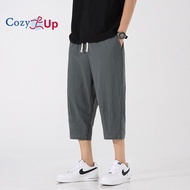 Cozy Up Men Chino Cropped Pants Cotton Linen Comfortable Sports