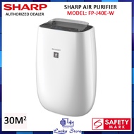 SHARP FP-J40E-W AIR PURIFIER WITH HEPA FILTER, ION PLASMACLUSTER, HAZE MODE, UPTO 30M2 ROOM SIZE, 1 YEAR WARRANTY