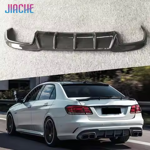 Real Carbon Fiber Rear Diffuser For Benz E Class W212 E63 For AMG 2014-2016 Rear Bumper Lip Diffuser