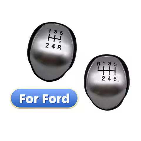 Car Gear Shift Knob 5/6 Speed Leather Shifter Lever Arm Headball For Ford C-Max Focus Mk2 Mk3 Grand 