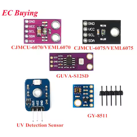 10Pcs/1pc UV Detection Sensor Module CJMCU-GUVA-S12SD VEML6075 VEML6070 UVA UVB S12SD ML8511 Ultravi