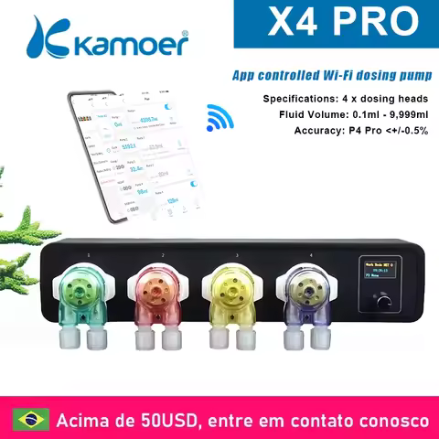 Kamoer X4 PRO Peristaltic Dosing Pump ,Wifi Remote High Precision 4-Channel Dosing Pump for Aquarium