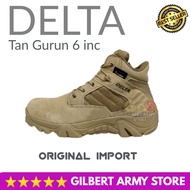GILBERT ARMY STORE Sepatu Delta Pria Kulit Import Safety Boots Pdl Tinggi 8 Inc Tan Gurun Tactical