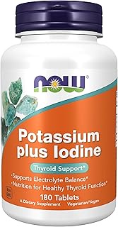 NOW Foods Potassium Plus Iodine, 180 Tablets, B001F0R75A