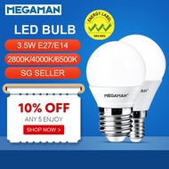 Megaman LED Bulb 3W/3.5W/4.9W P45 E14/E27 2800K/4000K/6500K Energy Saving Eye Care Study/Sleeping Ho