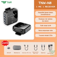 TNW N8/N9 Wireless Microphone Wireless Dua mikrofon Clip on  Mic untuk HP Camera Zoom Mic Youtube Vl