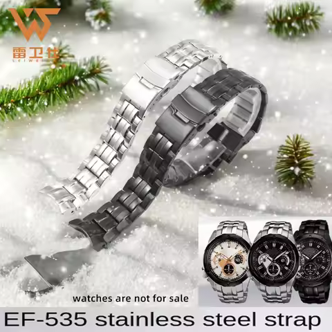 EF-550 Precision Steel Watch Band Replacement For Casio EDIFICE/EF-535 Series Arc Interface Stainles