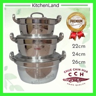 3pcs Extra Thick Aluminium Cooking Pot Set Cap Buaya Thailand Periuk Tebal 22cm 24cm 26cm