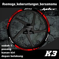 Rim stickers, rim stickers, cutting rims (k3) yamaha mio sporty, m3, mioS, MioGT, mioJ, mioSOUL