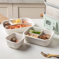 Ceramic Compartment Lunch Boxes Sealed Crisper Compartment Bento Box Compartment Bowl Insulation Lun