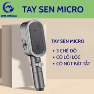 Power shower set, powerful 3-mode micro shower with super convenient on/off button TS092