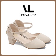 Venalisa Fashion Women's High Heels Shoe Kasut Wanita Material Kulit Asli 2 Inci Kerja Pejabat