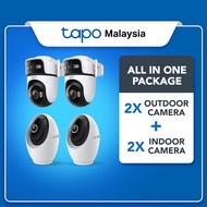 【Tapo CCTV Bundle】4 Cameras (2 Indoor C260 + 2 Outdoor C545D) Smart Home Security AI Detection