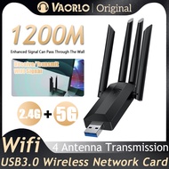 VAORLO 4 Antennas 1200Mbps WiFi USB 3.0 Adapter 802.11AX Dual Band 2.4G/5GHz Wireless Wi-Fi Dongle Network Card For Win 10/11 PC